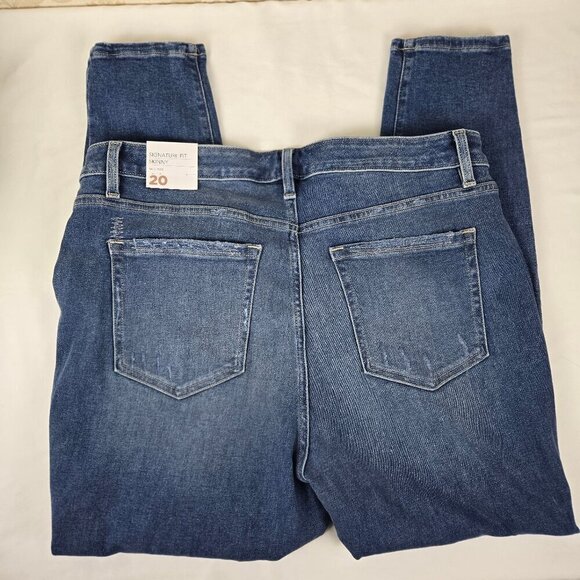 Lane Bryant Size 20 Mid-Rise Skinny Jean Flex Magic Waistband Distressed NWT - Picture 13 of 16